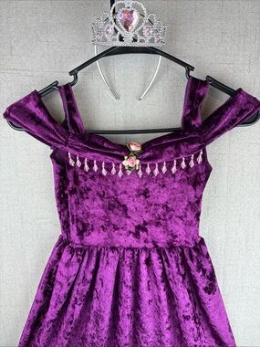 Teetot Purple Crushed Velvet Girls Halloween Costume Fairy Wings Tiara Pink Rose